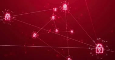 Red Gradient background with cartoon locks throughout