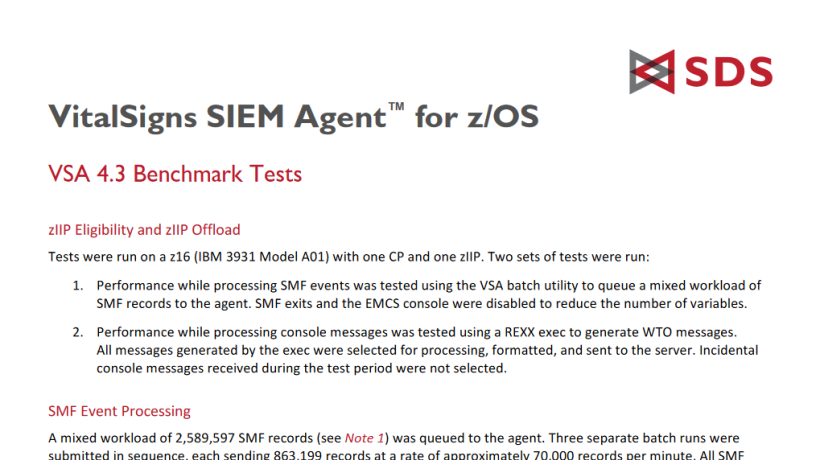 VSA White Paper - zIIP Benchmark Test Results
