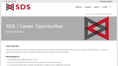 About SDS Careers page