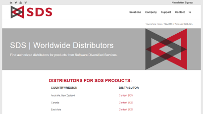 About SDS Distributors page