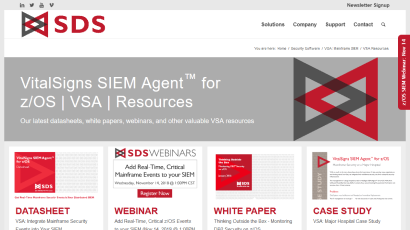 VitalSigns SIEM Agent for z/OS Resources page