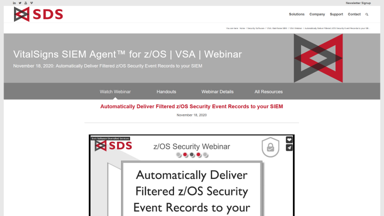 VSA Webinar page - Nov 2020