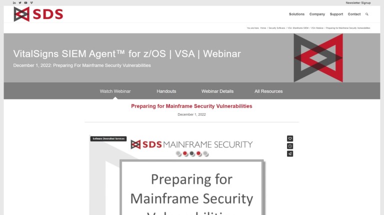 VSA Webinar page - December 2022