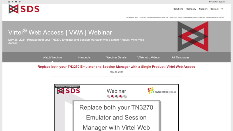 VWA webinar page - May 26, 2021